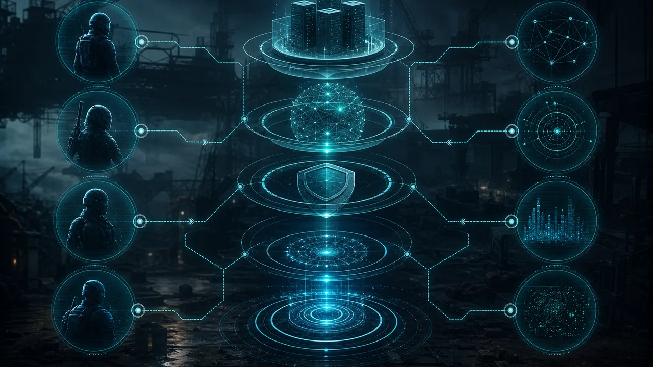 Diagram-style Arc Raiders EAC risk layers — client, server, and player reports
