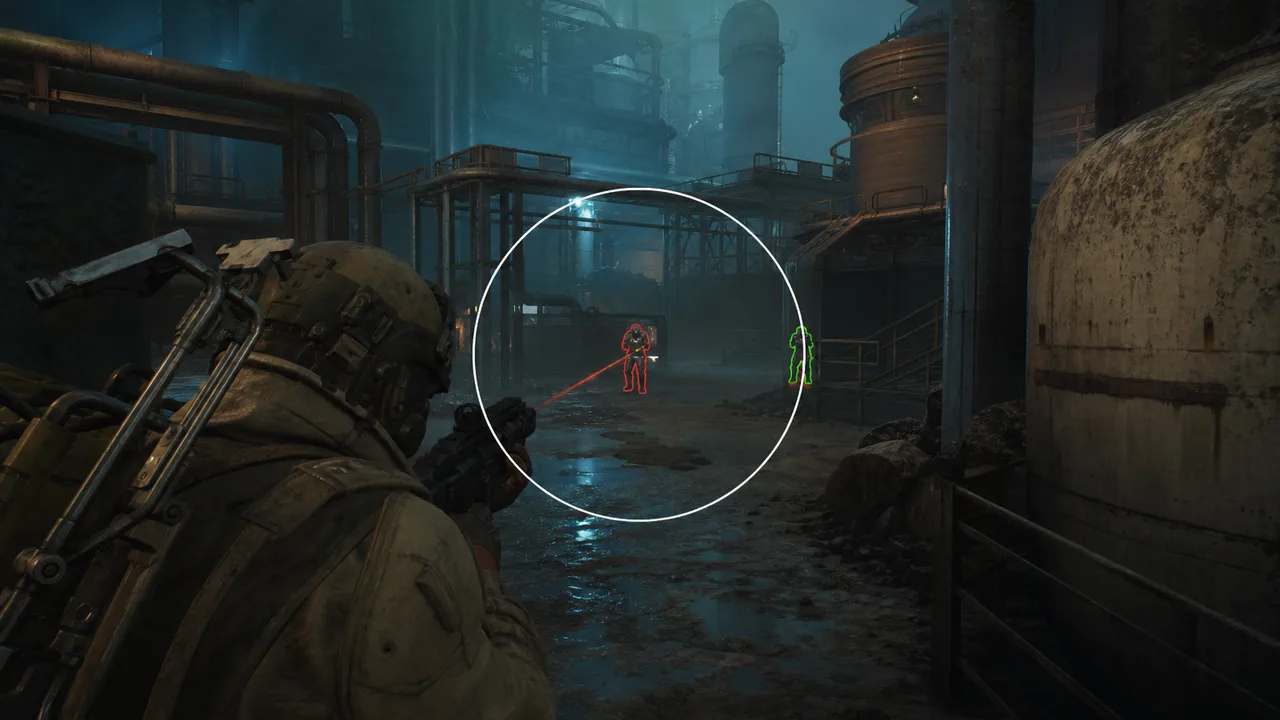 Pro tier aim FOV circle and weapon ESP labels on Arc Raiders raiders