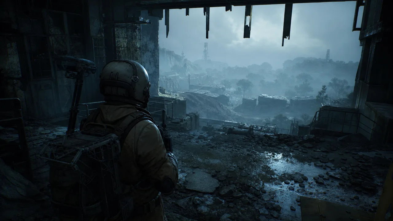 ARC Raiders Raider surveying surface terrain alone before looting