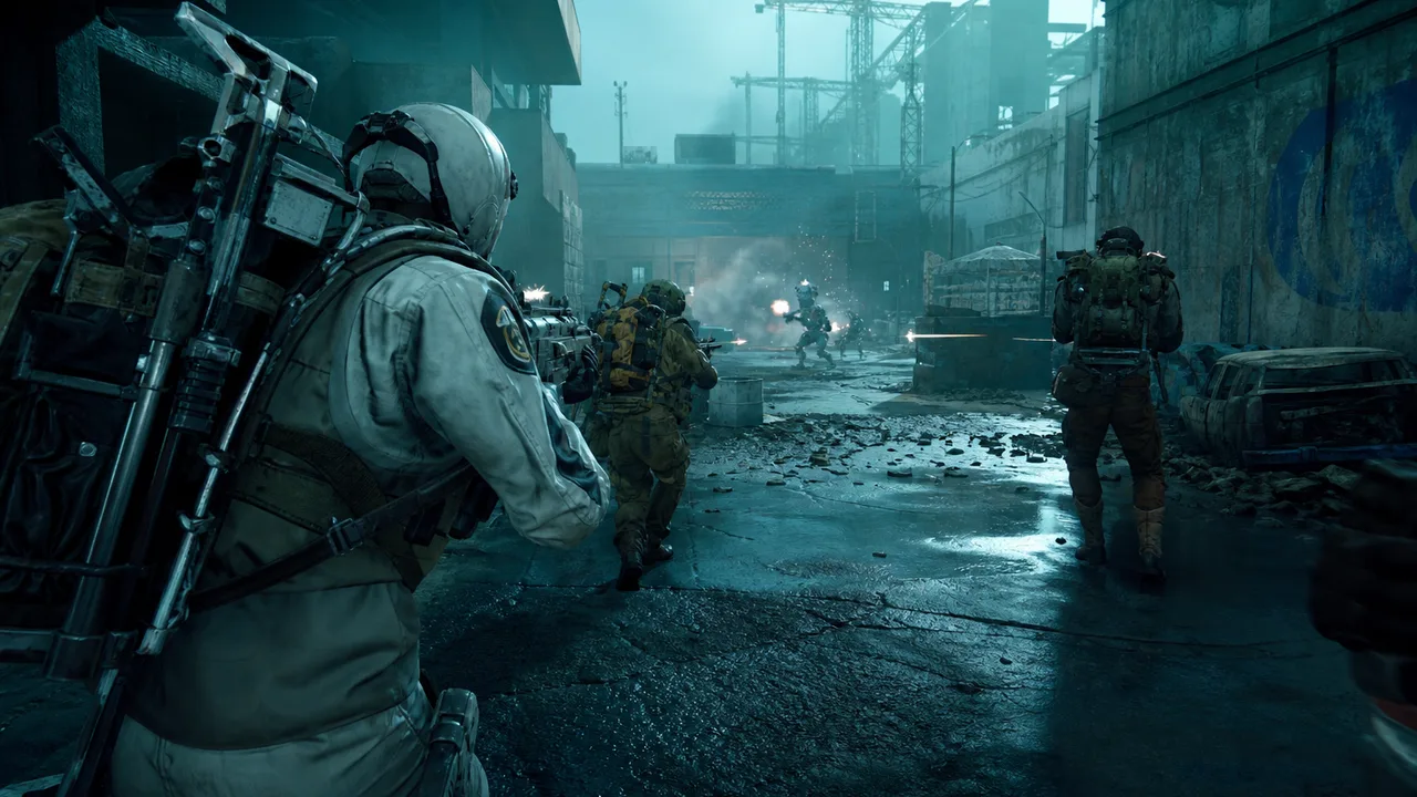 ARC Raiders squad coordinating a push through urban terrain