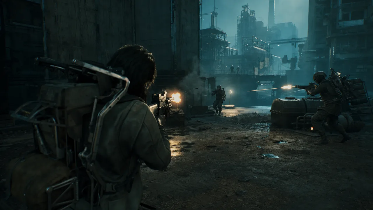 ARC Raiders third-person engagement across industrial ruins